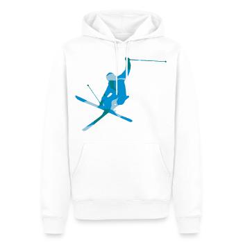 SKI ACROBATIQUE / SKI CAMO / CAMO - Sweat à capuche Premium bio Homme - blanc - Devant - Nico (187cm)