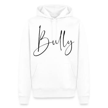 Bully lettrage noir - Sweat à capuche Premium bio Homme - blanc - Devant - Nico (187cm)