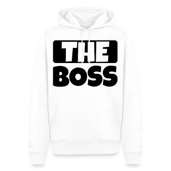 Le patron - Sweat à capuche Premium bio Homme - blanc - Devant - Nico (187cm)