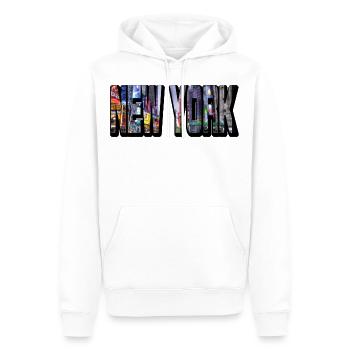 New York City USA Amerika America Skyline Schrift - Männer Premium Bio Hoodie - Weiß - Vorne - Nico (187cm)