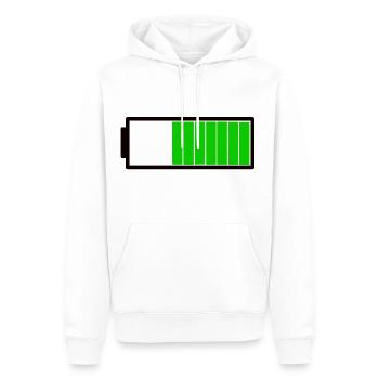 Ladebalken Akku - Männer Premium Bio Hoodie - Weiß - Vorne - Nico (187cm)