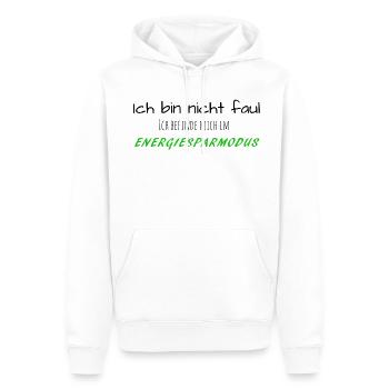 Ich bin nicht Faul - Männer Premium Bio Hoodie - Weiß - Vorne - Nico (187cm)