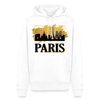 Paris France France Skyline Tour Eiffel Or - Sweat à capuche Premium bio Homme - blanc - Devant - Nico (187cm)