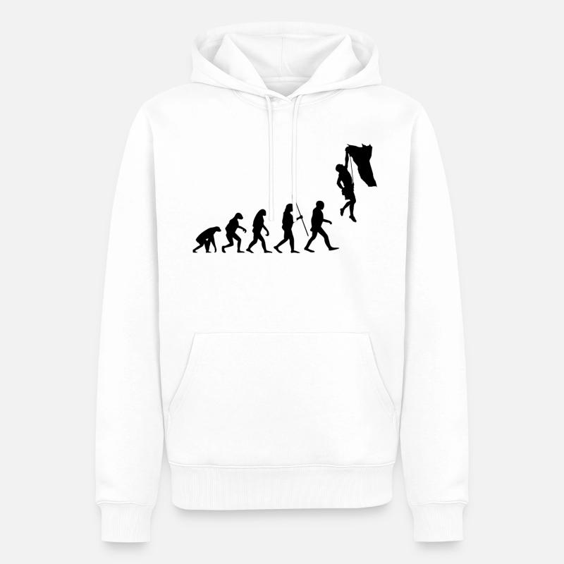 Evolution Escalade Bouldern Climbing Alpinisme - Sweat à capuche Premium bio Homme - blanc