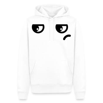 Yeux agacés Kawaii - Sweat à capuche Premium bio Homme - blanc - Devant - Nico (187cm)
