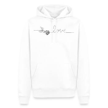 Amour - et fleur de rose - Sweat à capuche Premium bio Homme - blanc - Devant - Nico (187cm)