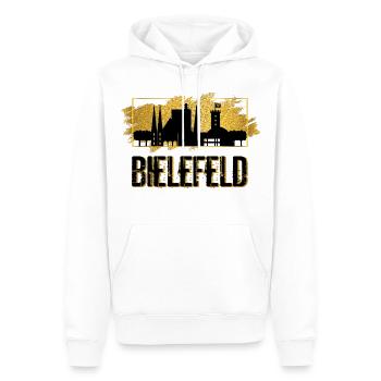 Bielefeld Deutschland Stadt Skyline Liebe Gold - Männer Premium Bio Hoodie - Weiß - Vorne - Nico (187cm)