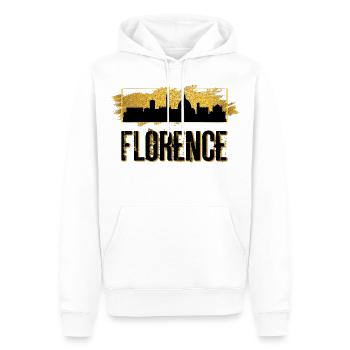 Florence Italie Ville Skyline Patrie Amour Or - Sweat à capuche Premium bio Homme - blanc - Devant - Nico (187cm)