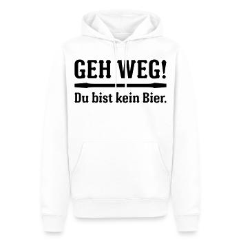 Geh Weg! Du bist kein Bier – Fun Shirt - Männer Premium Bio Hoodie - Weiß - Vorne - Nico (187cm)