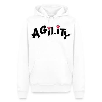 agility - Men’s Premium Organic Hoodie - white - Front - Nico (187cm)