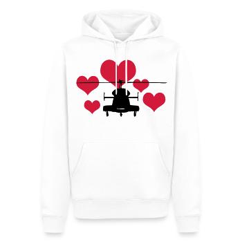 Heli avec 5 coeurs - Sweat à capuche Premium bio Homme - blanc - Devant - Nico (187cm)