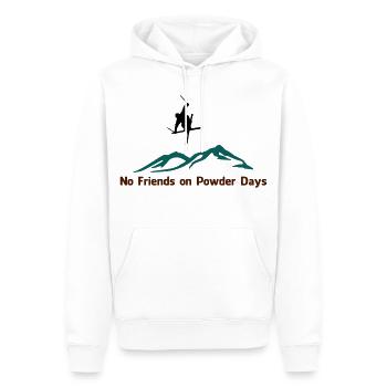 No Friends on Powder Days - Männer Premium Bio Hoodie - Weiß - Vorne - Nico (187cm)