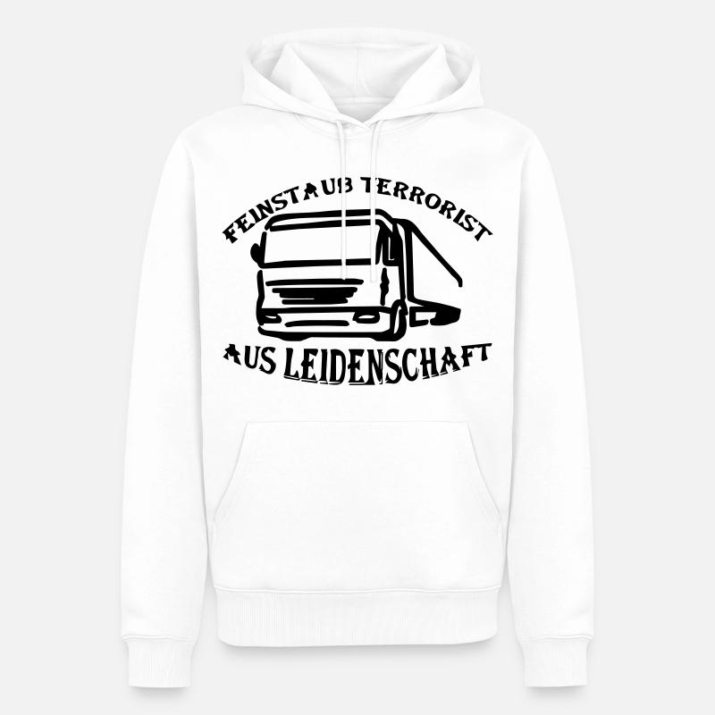 Feinstaub Terrorist aus Leidenschaft - Männer Premium Bio Hoodie - Weiß