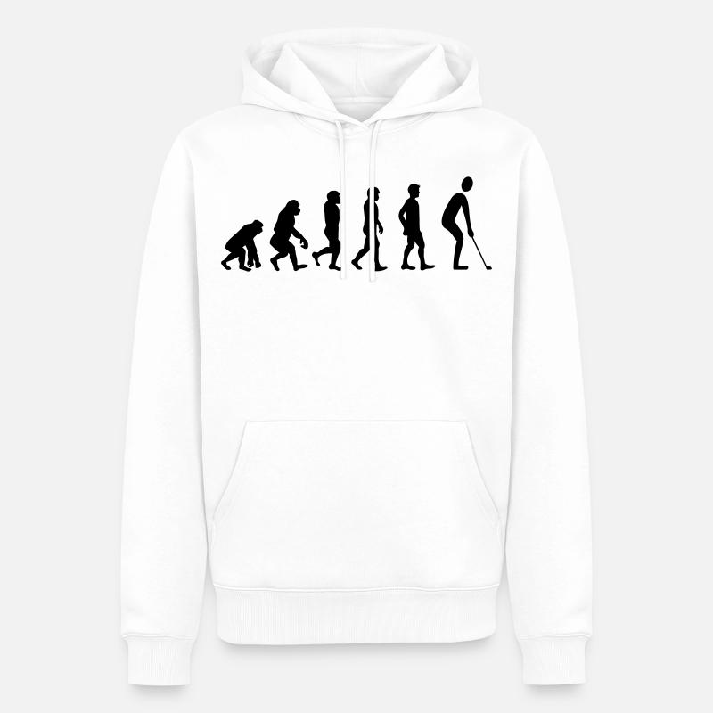 Golf de l’évolution - Sweat à capuche Premium bio Homme - blanc