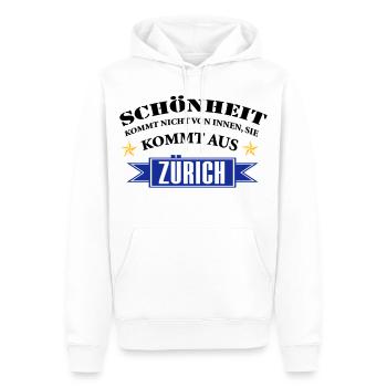 Beauté de Zurich - Sweat à capuche Premium bio Homme - blanc - Devant - Nico (187cm)