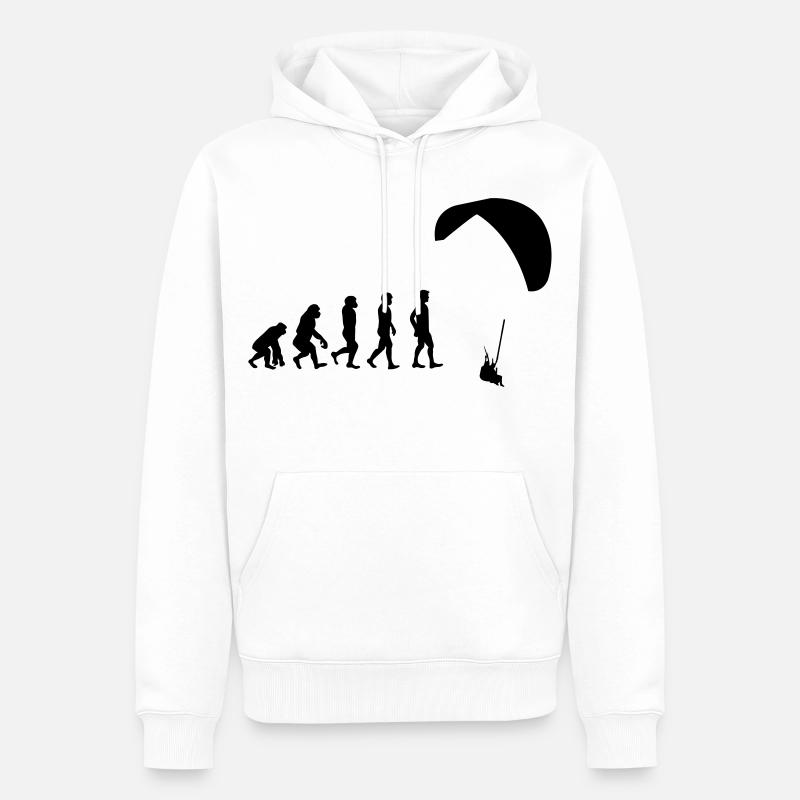 Evolution Gleitschirm - Männer Premium Bio Hoodie - Weiß