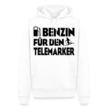 Benzin Telemarker - Männer Premium Bio Hoodie - Weiß - Vorne - Nico (187cm)