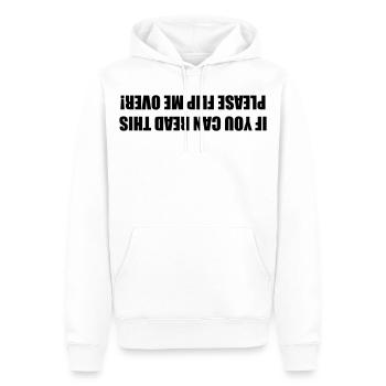 Si vous pouvez lire ceci, s’il vous plaît, tournez-moi # - Sweat à capuche Premium bio Homme - blanc - Devant - Nico (187cm)