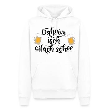 lustige Sprüche für Bayern - Männer Premium Bio Hoodie - Weiß - Vorne - Nico (187cm)