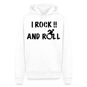 Ich schaukele und rolle in meinem Rollstuhl # - Männer Premium Bio Hoodie - Weiß - Vorne - Nico (187cm)