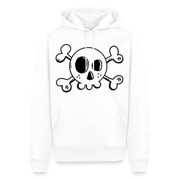 Comic Totenschädel - Schädel - Pirat - Skull - Männer Premium Bio Hoodie - Weiß - Vorne - Nico (187cm)