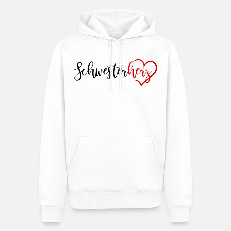 sœurette - Sweat à capuche Premium bio Homme - blanc