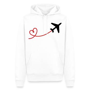 Aviateur d'avion avec coeur en rouge noir - Sweat à capuche Premium bio Homme - blanc - Devant - Nico (187cm)
