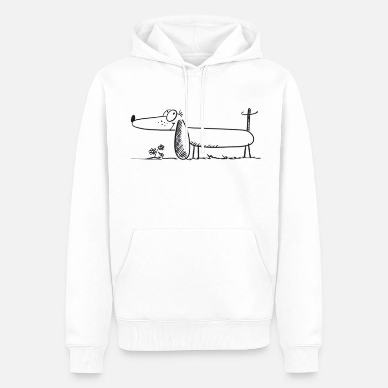 Teckel comique drôle de teckel - Sweat à capuche Premium bio Homme - blanc