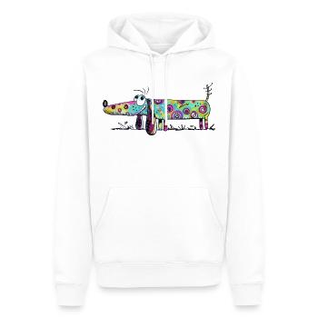 Teckel coloré - Teckel - Art - Fun - Sweat à capuche Premium bio Homme - blanc - Devant - Nico (187cm)