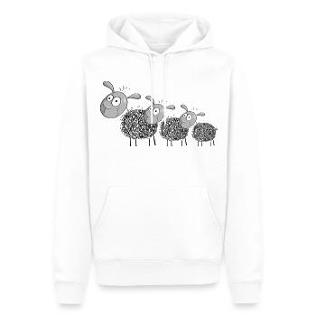 Drei Wollschafe - Schaf Comic - Männer Premium Bio Hoodie - Weiß - Vorne - Nico (187cm)