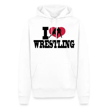 wrestling sports - Sweat à capuche Premium bio Homme - blanc - Devant - Nico (187cm)