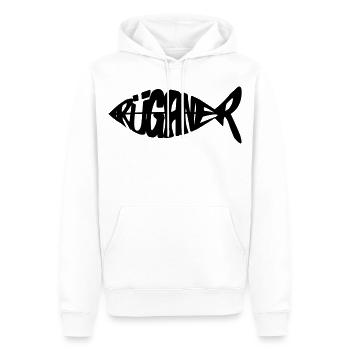 Rüganer Fisch - Rügen - Men’s Premium Organic Hoodie - white - Front - Nico (187cm)