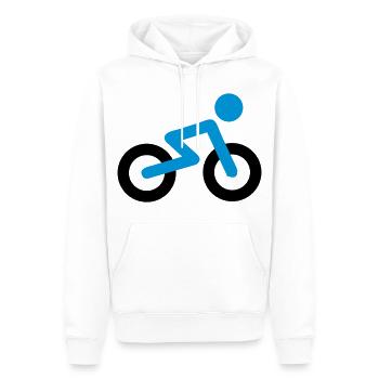 Bicyclette - Sweat à capuche Premium bio Homme - blanc - Devant - Nico (187cm)
