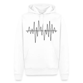 ondes sonores - Sweat à capuche Premium bio Homme - blanc - Devant - Nico (187cm)