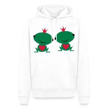 deux sont amoureux - Sweat à capuche Premium bio Homme - blanc - Devant - Nico (187cm)