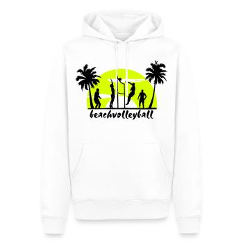 Volley-ball, Beach-volley, Beach Volleyball - Sweat à capuche Premium bio Homme - blanc - Devant - Nico (187cm)