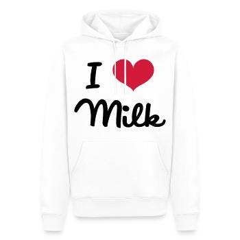 I Love Milk - Männer Premium Bio Hoodie - Weiß - Vorne - Nico (187cm)