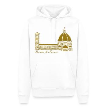 Cathédrale de Florence, dessinée à la main - Sweat à capuche Premium bio Homme - blanc - Devant - Nico (187cm)