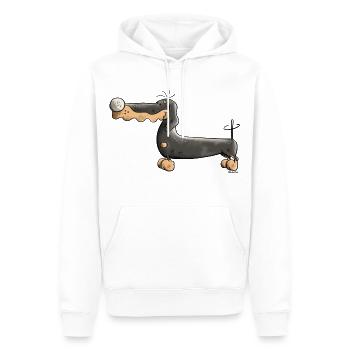 Darinka der Dackel - Männer Premium Bio Hoodie - Weiß - Vorne - Nico (187cm)