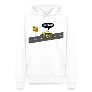 Schule ich komme - Männer Premium Bio Hoodie - Weiß - Vorne - Nico (187cm)