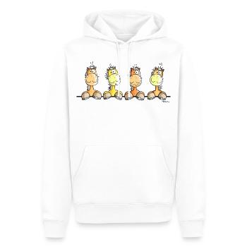 Drôle Chevaux - Sweat à capuche Premium bio Homme - blanc - Devant - Nico (187cm)