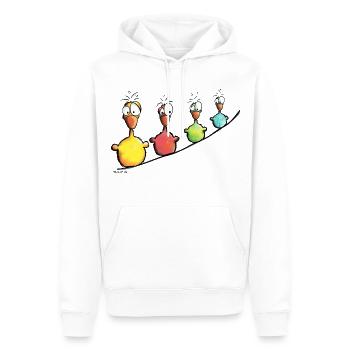Cute Birds - Oiseaux - Sweat à capuche Premium bio Homme - blanc - Devant - Nico (187cm)