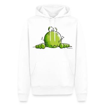 Neugieriger Frosch - Männer Premium Bio Hoodie - Weiß - Vorne - Nico (187cm)