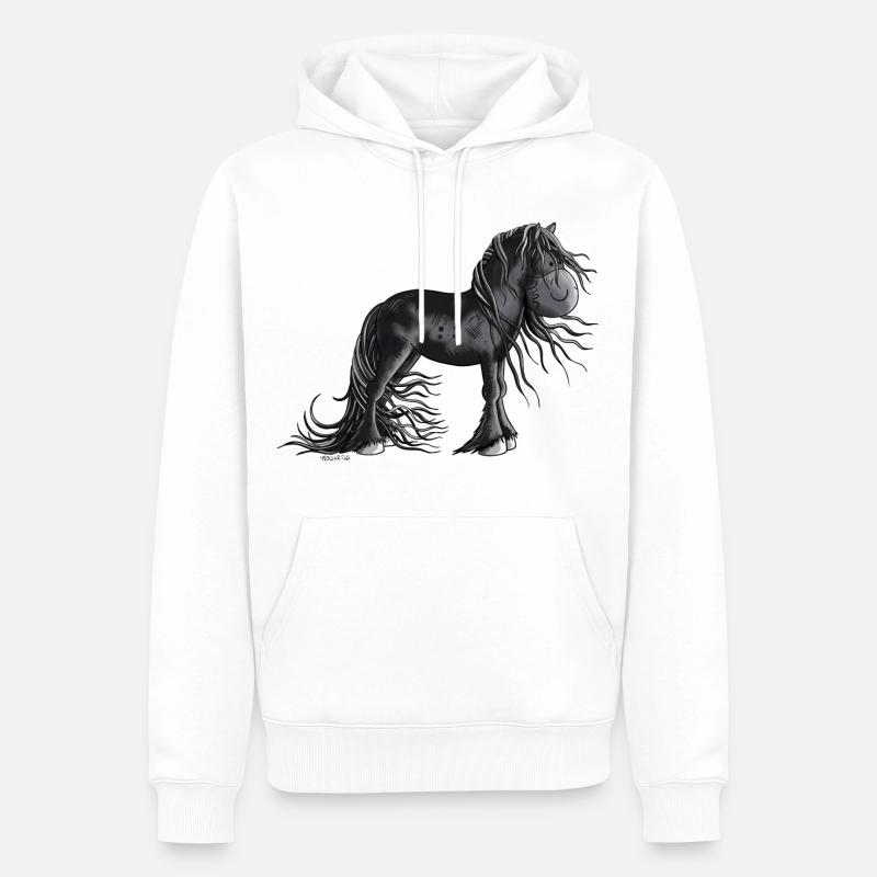 Süßes Friesenpferd - Männer Premium Bio Hoodie - Weiß