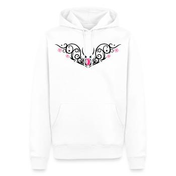 Kirschblüten Tribal, cherry blossom Tattoo - Männer Premium Bio Hoodie - Weiß - Vorne - Nico (187cm)