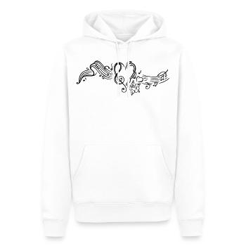Notenblatt mit Musiknoten, music, notes, clef - Männer Premium Bio Hoodie - Weiß - Vorne - Nico (187cm)
