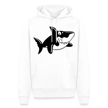 Requin comique - Sweat à capuche Premium bio Homme - blanc - Devant - Nico (187cm)