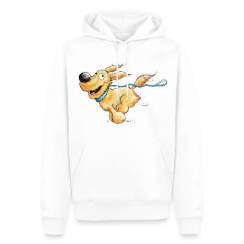 Chien courant - Sweat à capuche Premium bio Homme - blanc - Devant - Nico (187cm)