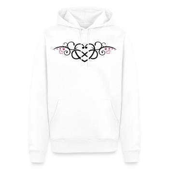 Herz mit Unendlichkeitschleife, infinity - Sweat à capuche Premium bio Homme - blanc - Devant - Nico (187cm)