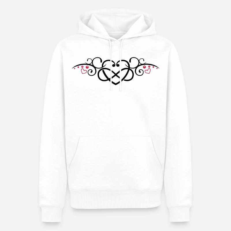 Herz mit Unendlichkeitschleife, infinity - Sweat à capuche Premium bio Homme - blanc